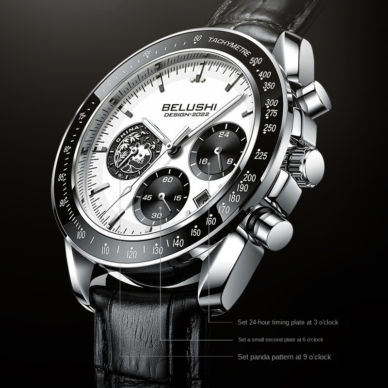 Divat Férfi karórák Bőr Top Márka Luxus Sport Kronográf Vízálló Kvarc Karórák Montre Homme Relogio Masculino