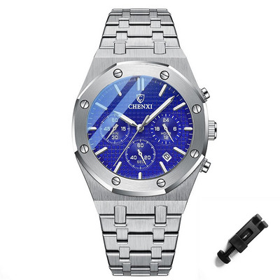 Unikāls melns tērauda hrono pulkstenis vīriešu modes gadījuma kalendārs tauriņš sprādze biznesa kvarca vīriešu pulksteņi luksusa populārākais zīmols