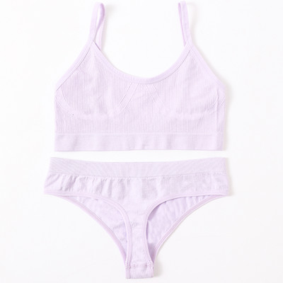 Seksīgs sieviešu krūštura apakšbiksīšu komplekts G-String sporta krūšturis Crop Top Bezšuvju apakšveļa Fitness krūštura siksnas Sieviešu apakšveļas komplekts Intīms