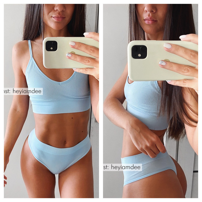 Seksīgs sieviešu krūštura apakšbiksīšu komplekts G-String sporta krūšturis Crop Top Bezšuvju apakšveļa Fitness krūštura siksnas Sieviešu apakšveļas komplekts Intīms