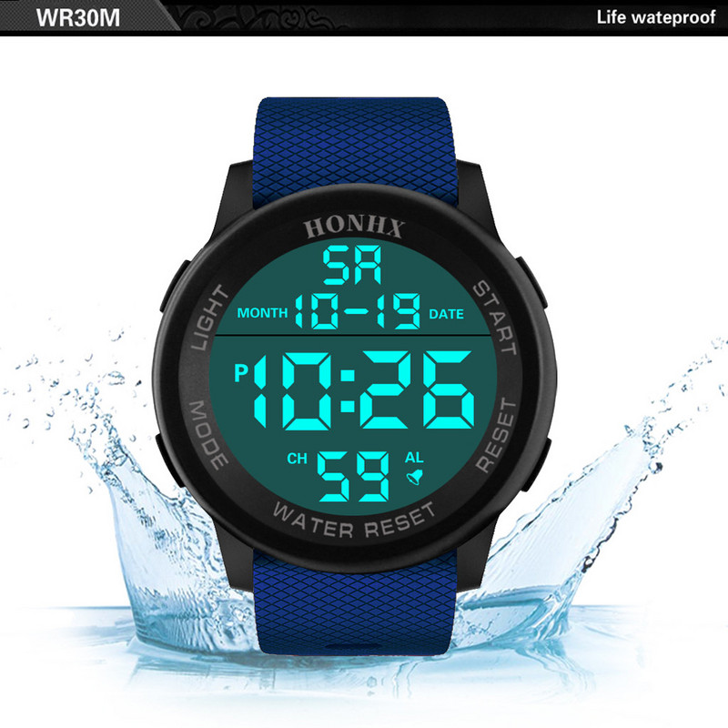 Часовник за жени Мъже Водоустойчив мъжки Relojes Para Hombre Simple Lcd Цифров Хронометър Дата Hot Sell Спортен силиконов ръчен часовник