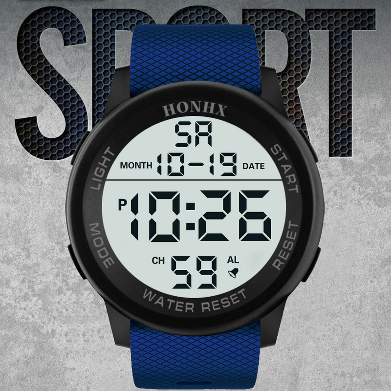 Часовник за жени Мъже Водоустойчив мъжки Relojes Para Hombre Simple Lcd Цифров Хронометър Дата Hot Sell Спортен силиконов ръчен часовник