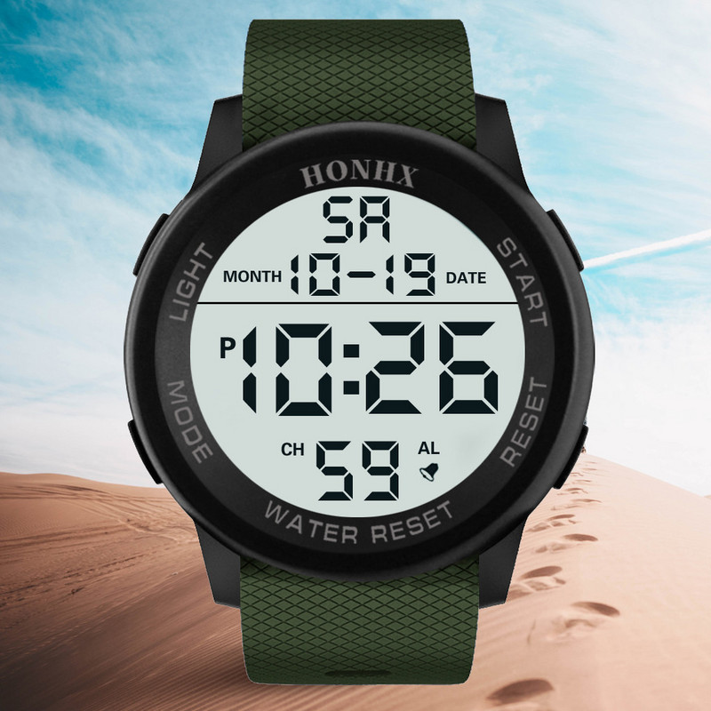 Часовник за жени Мъже Водоустойчив мъжки Relojes Para Hombre Simple Lcd Цифров Хронометър Дата Hot Sell Спортен силиконов ръчен часовник