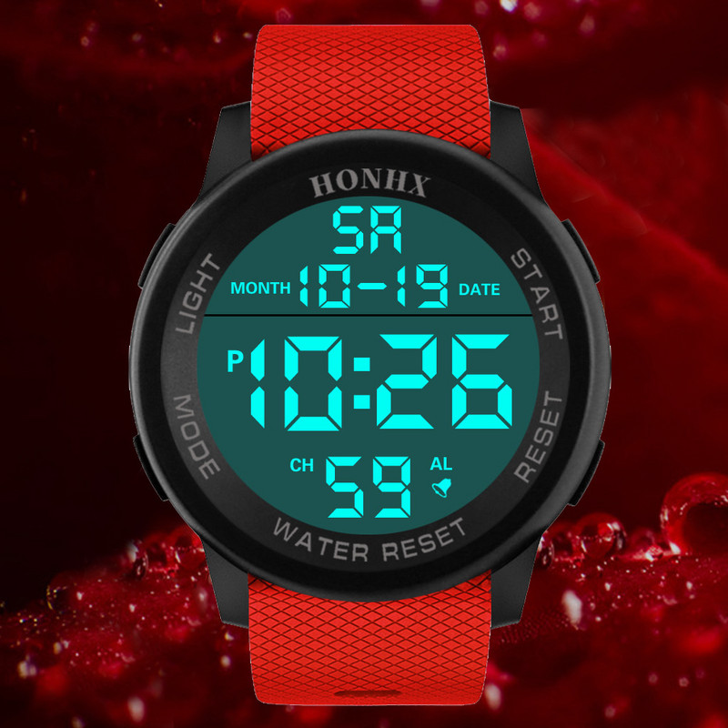 Часовник за жени Мъже Водоустойчив мъжки Relojes Para Hombre Simple Lcd Цифров Хронометър Дата Hot Sell Спортен силиконов ръчен часовник