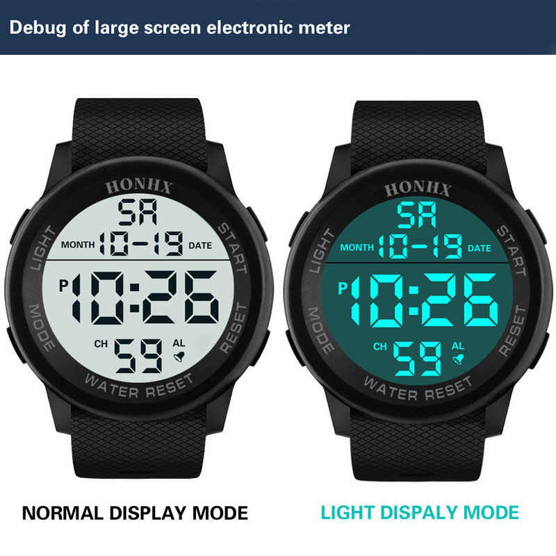 Часовник за жени Мъже Водоустойчив мъжки Relojes Para Hombre Simple Lcd Цифров Хронометър Дата Hot Sell Спортен силиконов ръчен часовник