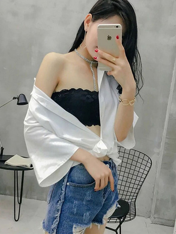 Ημέρα του Αγίου Βαλεντίνου Σέξι καλοκαιρινές γυναίκες Ελαστικό σουτιέν στράπλες Lace Tube Top Bandeau Crop Tank Εσώρουχα χωρίς ραφή με επένδυση Χονδρική