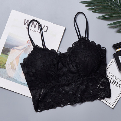 Újdonságok Női Push Up vezeték nélküli szexi csipkés melltartó felsőrész, rugalmas bralette fehérnemű Full Cup