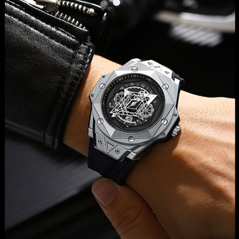 Ανδρικό αθλητικό ρολόι μάρκας πολυτελείας Ρολόγια χαλαζία μοναδικού σχεδιασμού ανδρών Date σιλικόνης αδιάβροχο στρατιωτικό ρολόι Montre Homme