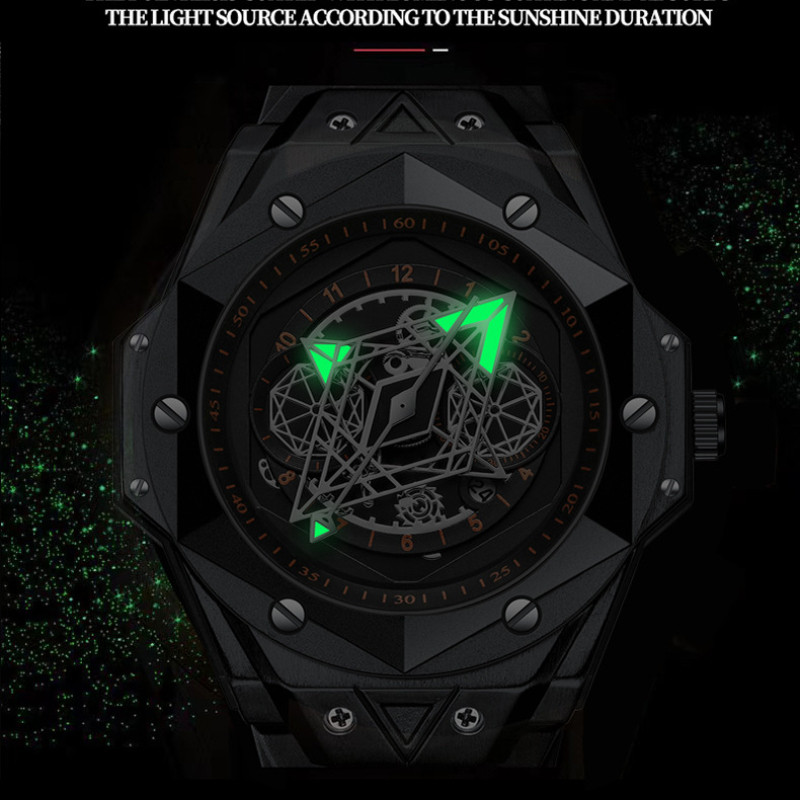 Ανδρικό αθλητικό ρολόι μάρκας πολυτελείας Ρολόγια χαλαζία μοναδικού σχεδιασμού ανδρών Date σιλικόνης αδιάβροχο στρατιωτικό ρολόι Montre Homme