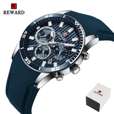 REWARD vīriešu pulksteņi Top zīmola luksusa hronogrāfs zaļš vīriešu silikona ūdensizturīgs datums sporta rokas pulkstenis vīriešu vīriešu pulkstenis.