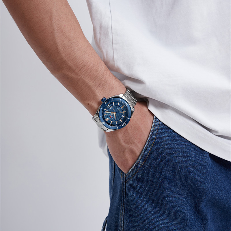 NAVIFORCE brändi käekellad meeste roostevabast terasest rihmaga spordikellad meeste kvartsist veekindlad käekellad meeste kell Relogio Masculino