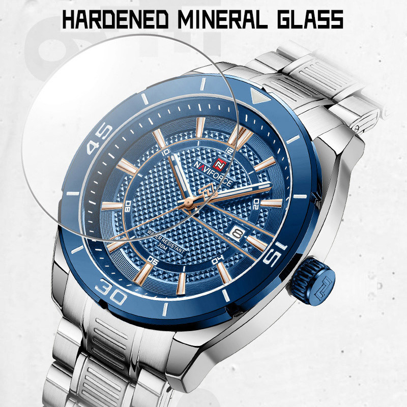 NAVIFORCE brändi käekellad meeste roostevabast terasest rihmaga spordikellad meeste kvartsist veekindlad käekellad meeste kell Relogio Masculino