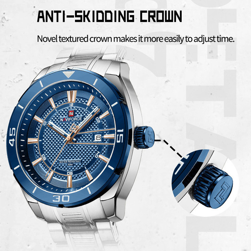 NAVIFORCE brändi käekellad meeste roostevabast terasest rihmaga spordikellad meeste kvartsist veekindlad käekellad meeste kell Relogio Masculino