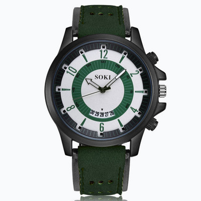 Ανδρικό ρολόι SOKI Sport Δερμάτινο Military Fashion Ρολόγια Ανδρικά Ημερολόγιο Ημερομηνία Απλή Hot Sales Ανδρικό ρολόι ρολόι relogio masculino