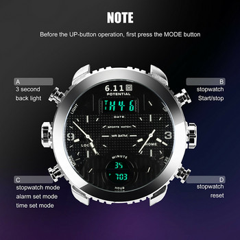 Нов голям мъжки часовник спортен кварцов мъжки ръчен часовник кварцов черен LED дигитален спортен часовник мъжки Relogio Masculino с кутия