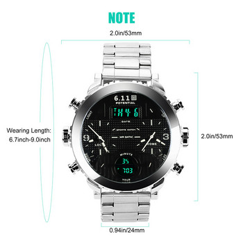 Νέο μεγάλο ανδρικό ρολόι Sport Quartz Αντρικά ρολόγια χειρός Quartz Black LED Ψηφιακά αθλητικά ρολόγια Ανδρικά Relogio Masculino με κουτί