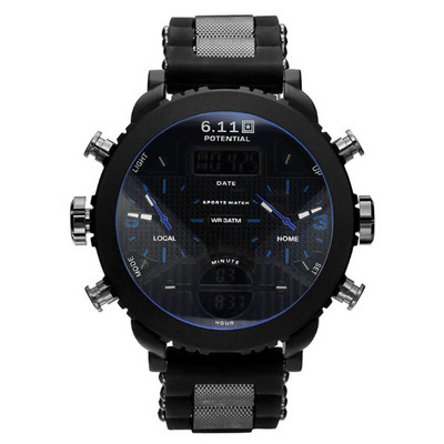 Нов голям мъжки часовник спортен кварцов мъжки ръчен часовник кварцов черен LED дигитален спортен часовник мъжки Relogio Masculino с кутия