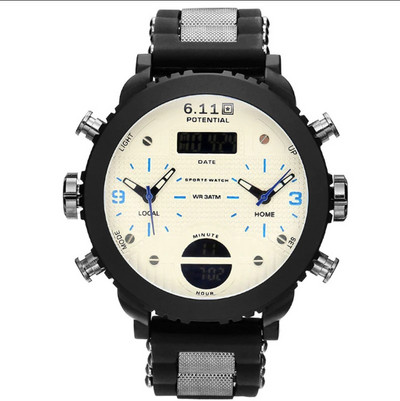 Нов голям мъжки часовник спортен кварцов мъжки ръчен часовник кварцов черен LED дигитален спортен часовник мъжки Relogio Masculino с кутия