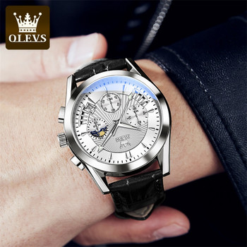 Ανδρικό ρολόι πολυτελείας OLEVS Φωτεινό αδιάβροχο ρολόι χαλαζία Δερμάτινο Date Sports Κορυφαία μάρκα Ανδρικό ρολόι Relogio