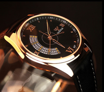 YAZOLE Sport Ανδρικό ρολόι μόδας δερμάτινο λουρί Ρολόι χαλαζία Πολυτελές κορυφαίο ρολόι χειρός Man Μοναδικό σχέδιο montre homme relogio