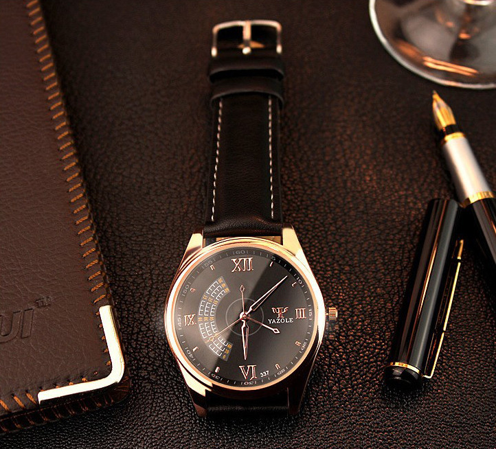YAZOLE Sport vyriškas laikrodis Madingas odinis kvarcinis laikrodis Prabangus aukščiausios prekės ženklo rankinis laikrodis Vyras Unikalaus dizaino Montre homme relogio