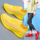 Sportska obuća za trčanje Ženske tenisice Bijelo ružičasto Žuto Crne cipele za slobodno vrijeme Tenis Lagane mrežaste modne Vulkanizirane cipele za košaricu Femme