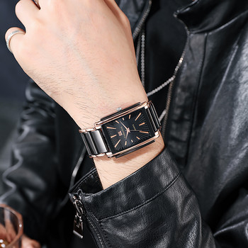 Ανδρικό ρολόι μόδας 2022 Νέα κορυφαία μάρκα πολυτελές ορθογώνιο ρολόι χαλαζία Χρυσό μαύρο μοντέρνο αναλογικό ρολόι χειρός Relogio reloj para hombre