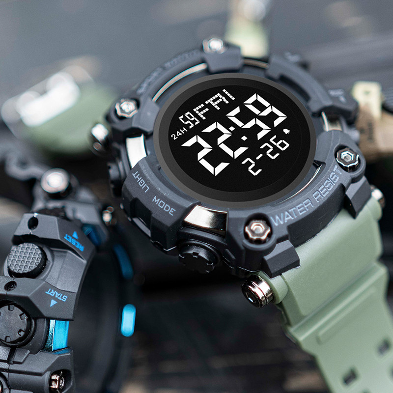 SHIYUNME muški digitalni sportski sat vodootporan štoperica odbrojavanje vremena alarm gumeni remen ručni sat za studente