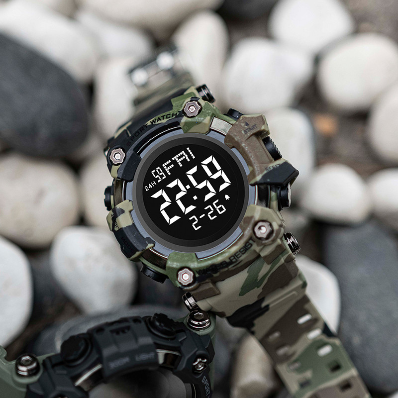 SHIYUNME muški digitalni sportski sat vodootporan štoperica odbrojavanje vremena alarm gumeni remen ručni sat za studente