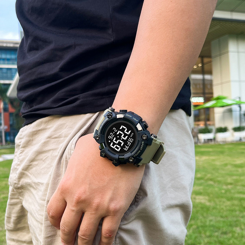 SHIYUNME muški digitalni sportski sat vodootporan štoperica odbrojavanje vremena alarm gumeni remen ručni sat za studente