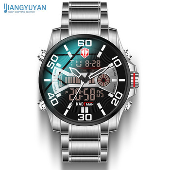 Ανδρικά ρολόγια καρπού στρατιωτικού τύπου Strong Style, Quartz Full Steel, Αδιάβροχο με διπλή οθόνη, Ανδρικά ρολόγια ρολογιών Relogio Masculino 2021