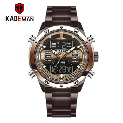 Ανδρικά ρολόγια καρπού στρατιωτικού τύπου Strong Style, Quartz Full Steel, Αδιάβροχο με διπλή οθόνη, Ανδρικά ρολόγια ρολογιών Relogio Masculino 2021