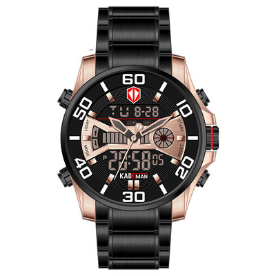 Ανδρικά ρολόγια καρπού στρατιωτικού τύπου Strong Style, Quartz Full Steel, Αδιάβροχο με διπλή οθόνη, Ανδρικά ρολόγια ρολογιών Relogio Masculino 2021