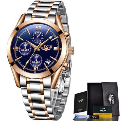 Relogio Masculino LIGE Ανδρικό ρολόι στρατιωτικού αθλητικού ρολόι κορυφαίας μάρκας πολυτελείας Ανδρικό ρολόι χαλαζία ανδρικό από πλήρες ατσάλι Casual Business χρυσό ρολόι