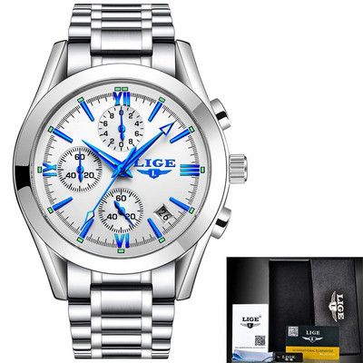 Relogio Masculino LIGE Ανδρικό ρολόι στρατιωτικού αθλητικού ρολόι κορυφαίας μάρκας πολυτελείας Ανδρικό ρολόι χαλαζία ανδρικό από πλήρες ατσάλι Casual Business χρυσό ρολόι