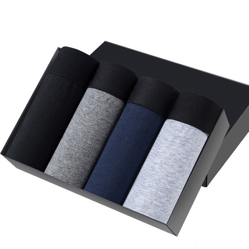 4 ks/sada pánskych bavlnených boxeriek, pohodlné pánske spodné prádlo, pánske šortky, boxerky, veľká veľkosť, pánsky calzoncillo hombre