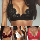 2021-es csipke horgolt melltartó, hátul záródó, intim, nem igazított pántok, női melltartó felső Szexi fehérnemű női drót nélküli bikinifelsők