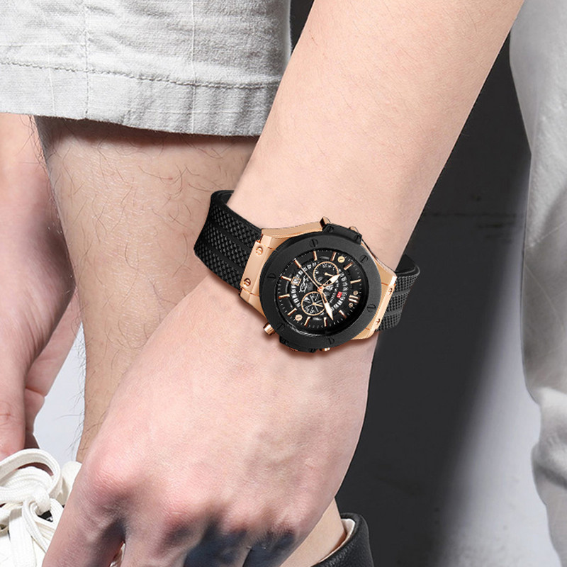 Ανδρικό ρολόι FashionVa Va Voom Κορυφαία μάρκα Luxury Sport Strap σιλικόνης Ιαπωνικό Movement Calendar Quartz Αδιάβροχο Relogio Masculino