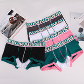 Aussiebum férfi boxer légáteresztő pamut fehérnemű fiúnadrág kényelmes derék alsónemű