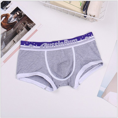 Aussiebum férfi boxer légáteresztő pamut fehérnemű fiúnadrág kényelmes derék alsónemű