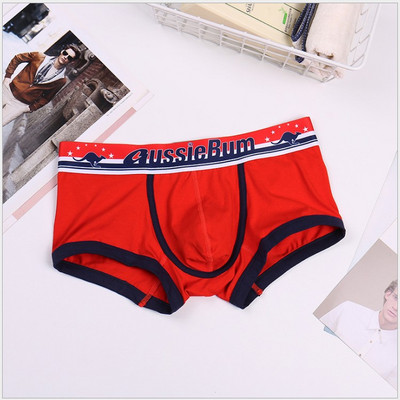 Aussiebum férfi boxer légáteresztő pamut fehérnemű fiúnadrág kényelmes derék alsónemű