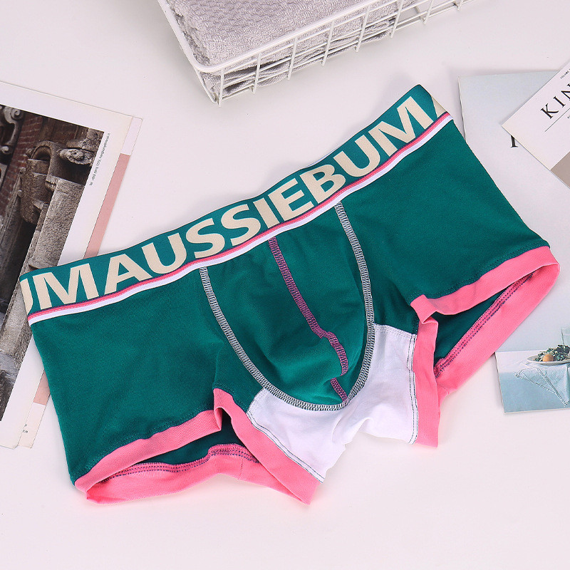 Aussiebum férfi boxer légáteresztő pamut fehérnemű fiúnadrág kényelmes derék alsónemű
