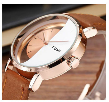 Ανδρικό ρολόι TOMI Creative 2023 Νέο κομψό μισό διαφανές ρολόι χειρός με καντράν με σκελετό Μοναδικό γυναικείο βραχιόλι Simple reloj hombr