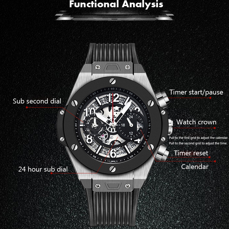Vīriešu pulksteņi Populārāko zīmolu luksusa vīriešu rokas pulkstenis hronogrāfs ādas kvarca pulkstenis sporta ūdensizturīgs vīriešu pulkstenis Relogio Masculino