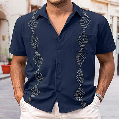 Vyriški viršutiniai drabužiai Vakarų genčių atvartais viršutiniai marškiniai languoti mados dizaino lauko laisvalaikio sportas 2023 m. pavasario vasara plius dydis