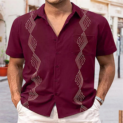 Vyriški viršutiniai drabužiai Vakarų genčių atvartais viršutiniai marškiniai languoti mados dizaino lauko laisvalaikio sportas 2023 m. pavasario vasara plius dydis