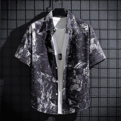 Új, rövid ujjú, nyomott férfi ing