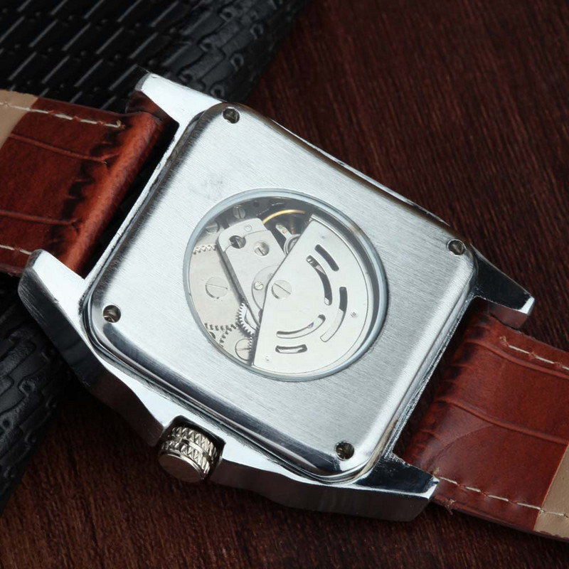 Mood Klassikaline Roma käekell Meeste väljak kellad Automaatsed mehaanilised käekellad Moodne skelett Relogio Masculino GOER