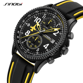 Νέο SINOBI Creative Design Ανδρικά ρολόγια αεροπλάνου Chronograph Γνήσια ρολόγια χειρός Geneva Calender Man Quartz Κορυφαίο αθλητικό ρολόι