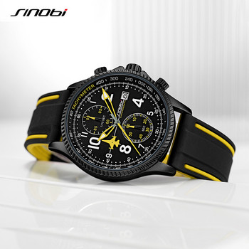 Νέο SINOBI Creative Design Ανδρικά ρολόγια αεροπλάνου Chronograph Γνήσια ρολόγια χειρός Geneva Calender Man Quartz Κορυφαίο αθλητικό ρολόι